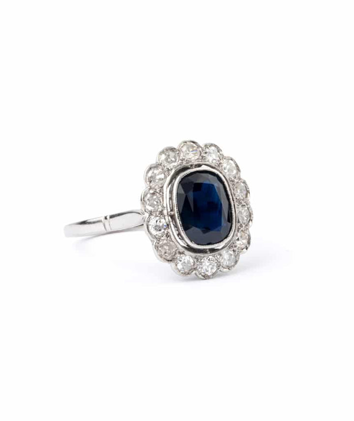 Caillou Paris - Bague marguerite ancienne saphir "Haila" droite