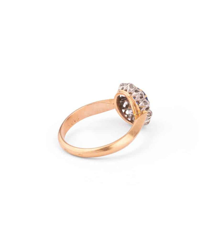 Caillou Paris Bague Marguerite Ancienne Saphir Et Diamants Henda Profil