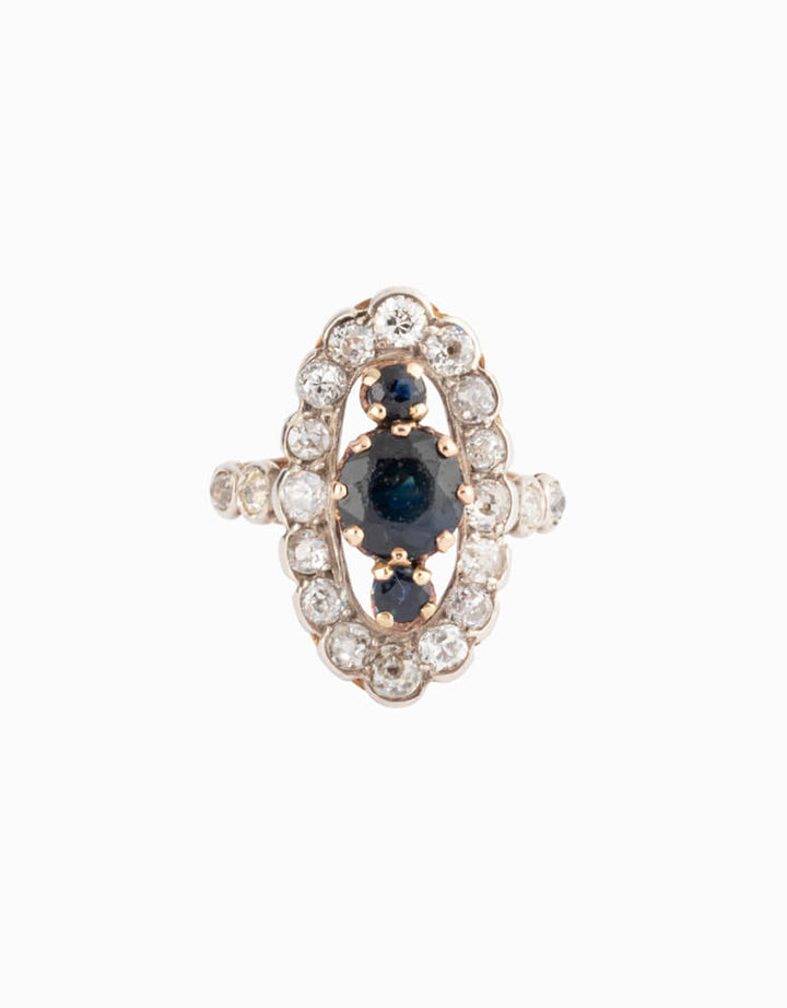 Caillou Paris - Bague marquise Napoleon III Inka face