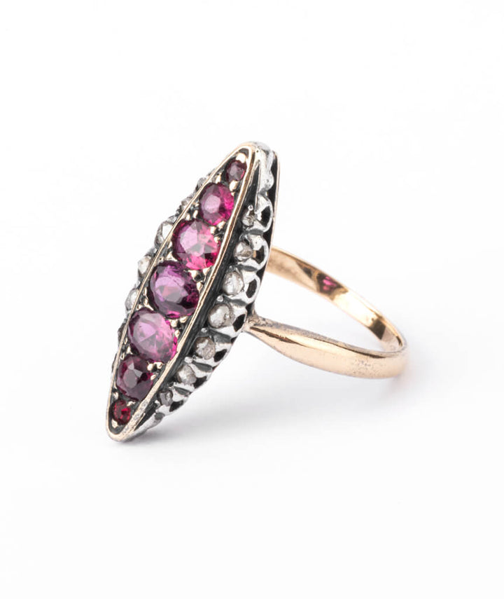 Caillou Paris - Bague marquise ancienne Eurose gauche
