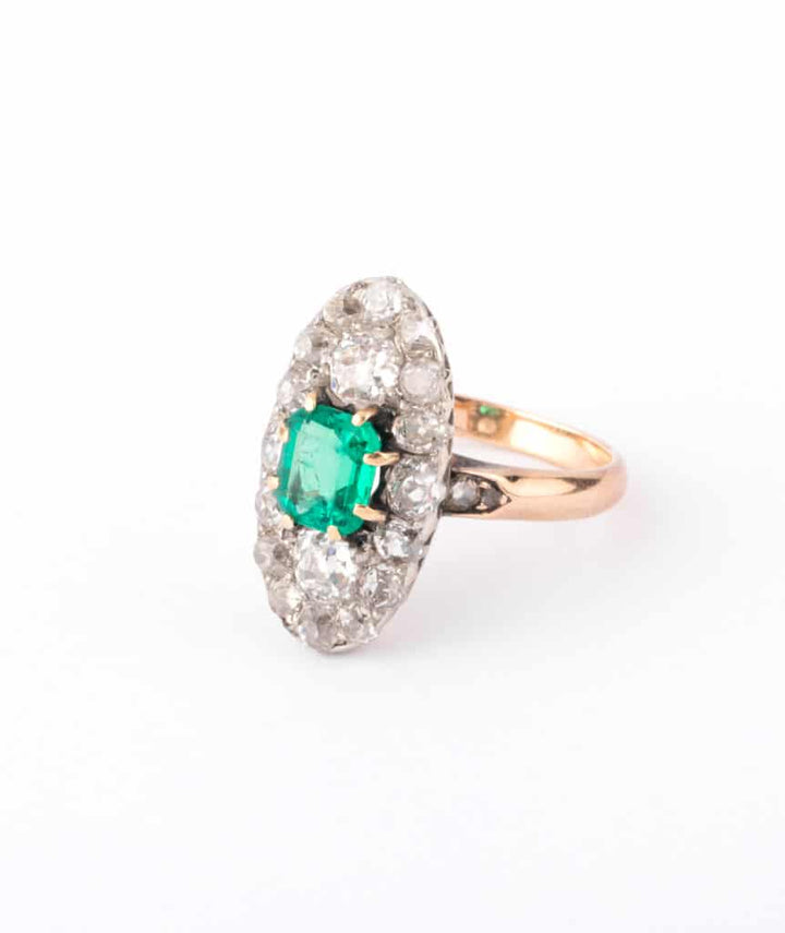 Caillou Paris - Bague marquise ancienne emeraude Chinnamani gauche