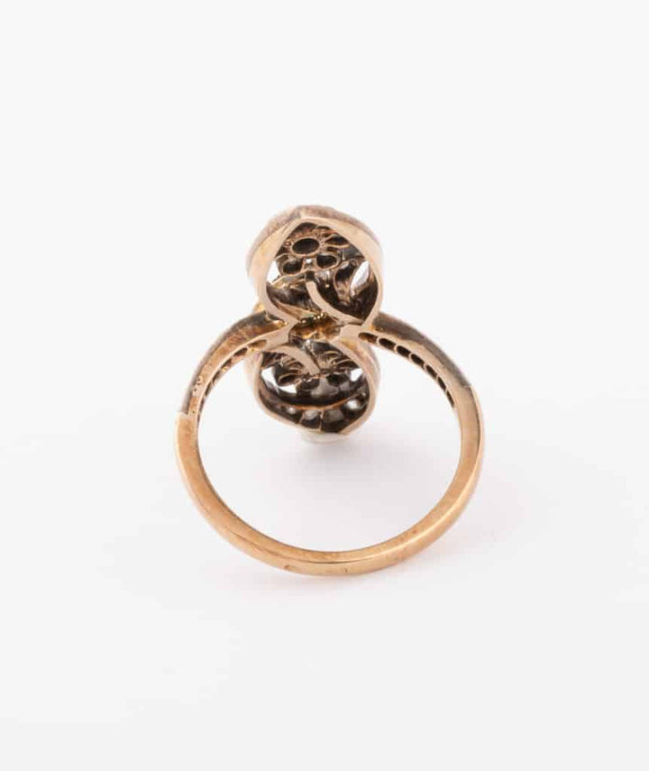 Caillou Paris Bague Marquise Ancienne Emeraude Et Diamants Jos Dos