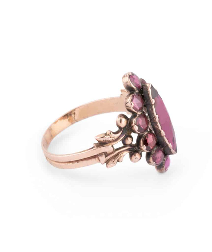 Caillou Paris Bague Marquise Ancienne Grenats Firouz Profil