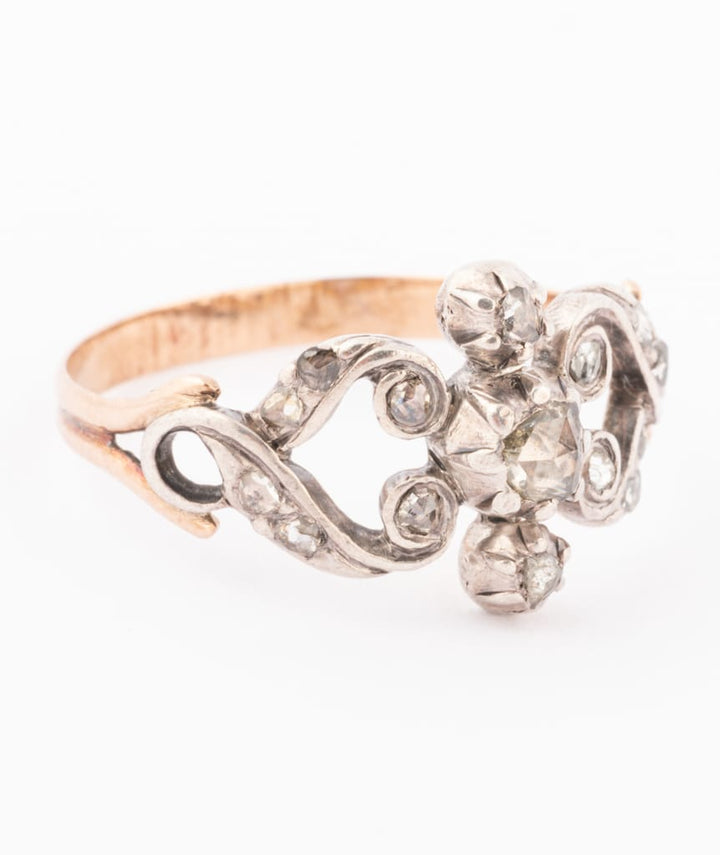 Caillou Paris - Bague provençale ancienne or et argent Iryna details