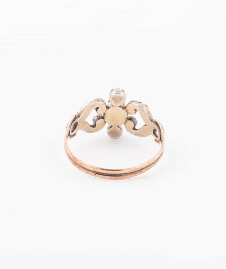 Caillou Paris - Bague provençale ancienne or et argent Iryna dos