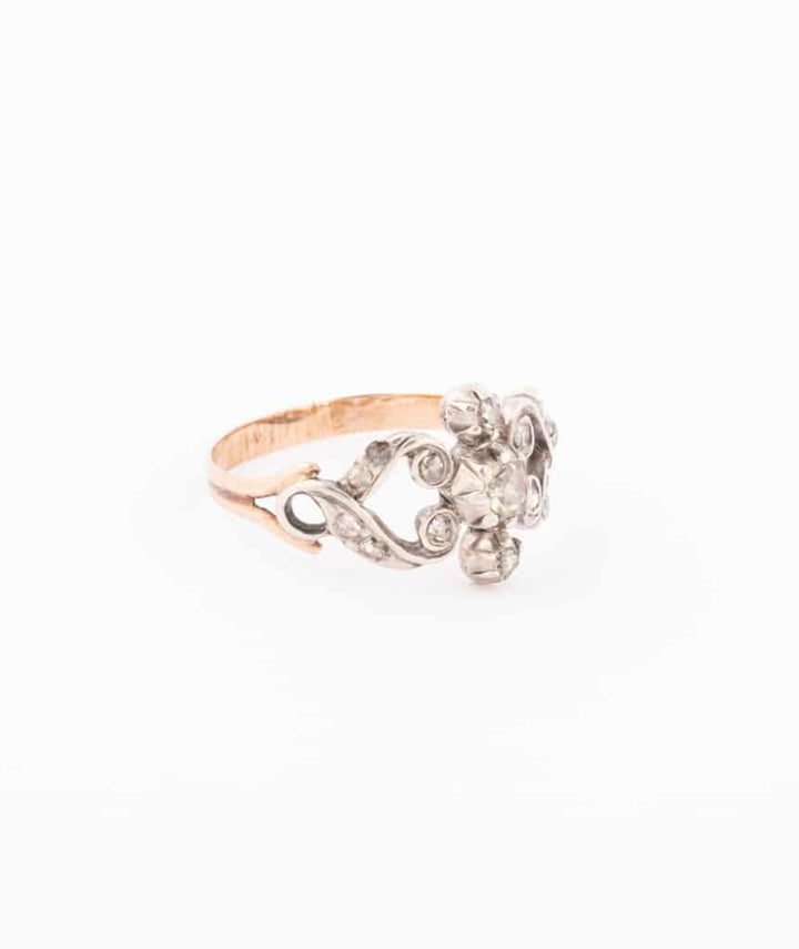 Caillou Paris - Bague provençale ancienne or et argent Iryna droite