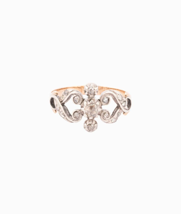 Caillou Paris - Bague provençale ancienne or et argent Iryna