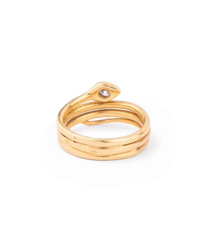 Caillou Paris Bague Serpent Ancienne Or Et Diamant Sallie Dos