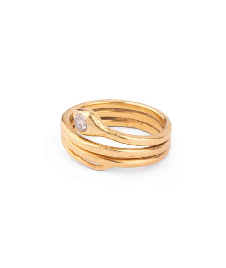 Caillou Paris Bague Serpent Ancienne Or Et Diamant Sallie Gauche