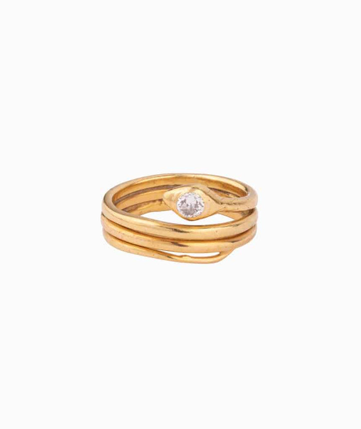 Caillou Paris Bague Serpent Ancienne Or Et Diamant Sallie