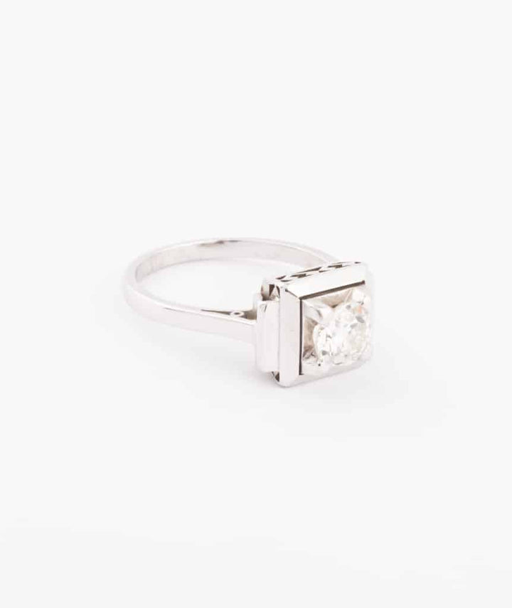 Caillou Paris Bague Solitaire Art Deco Diamant Prisco Droite