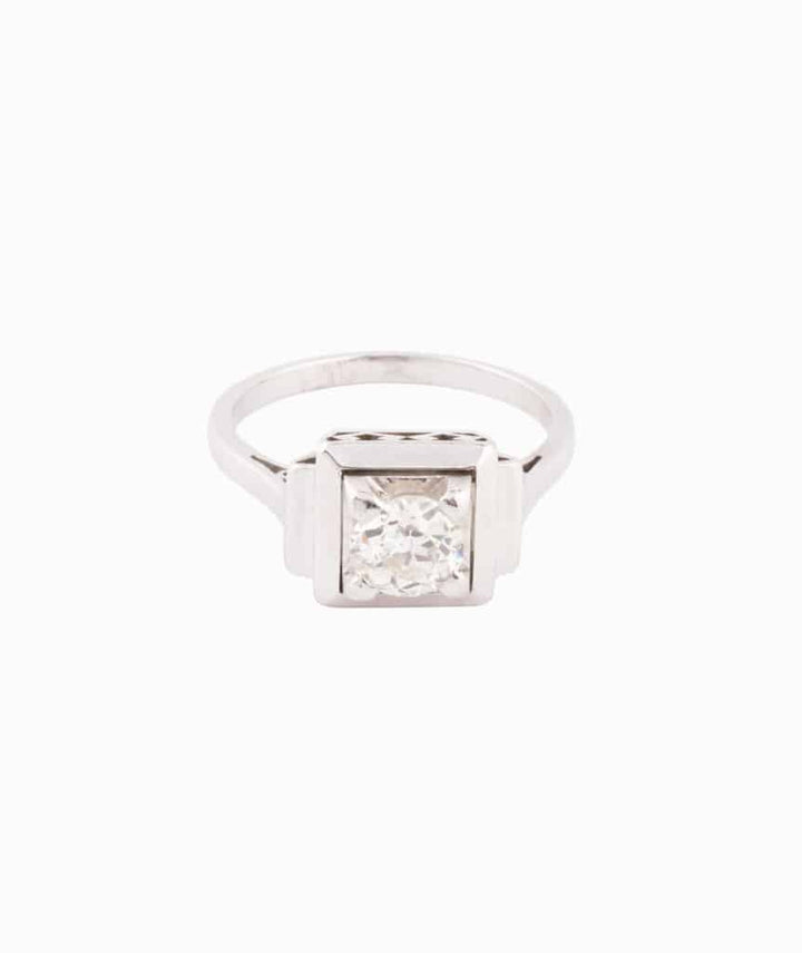 Caillou Paris Bague Solitaire Art Deco Diamant Prisco