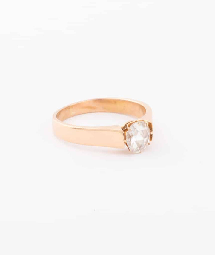 Caillou Paris Bague Solitaire Ancien Diamant Madenn Droite
