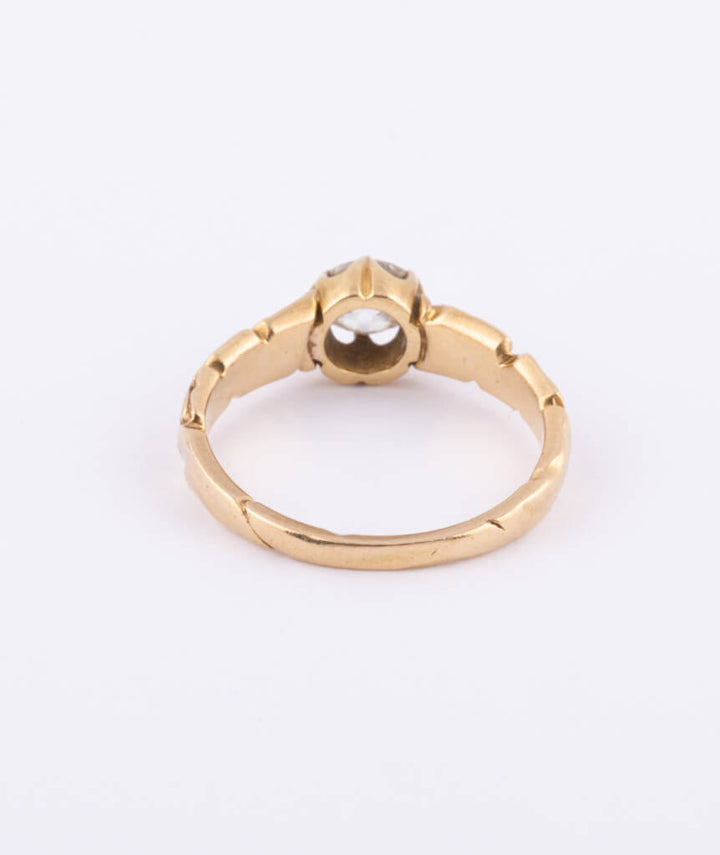 Caillou Paris Bague Solitaire Ancien Or Baren Dos