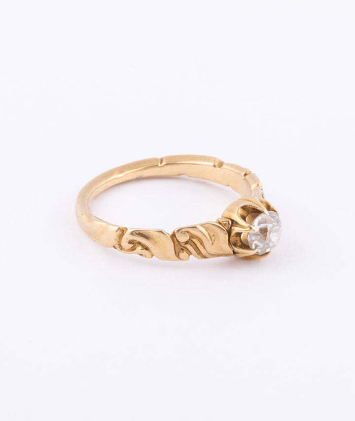 Caillou Paris Bague Solitaire Ancien Or Baren Droit