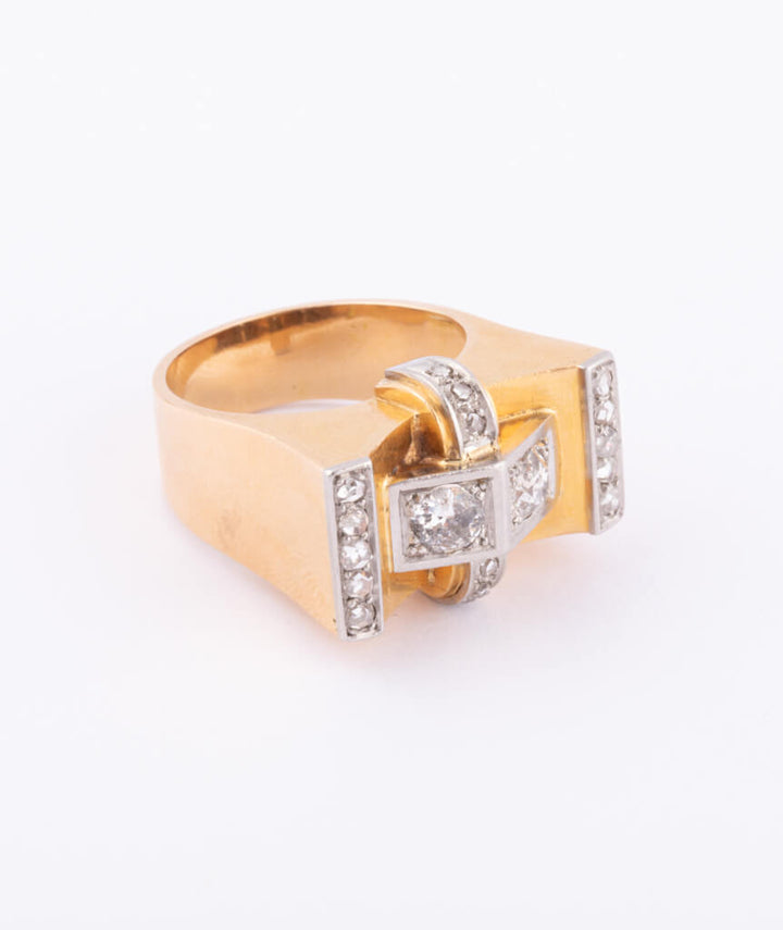 Caillou Paris Bague tank diamants Arun droite