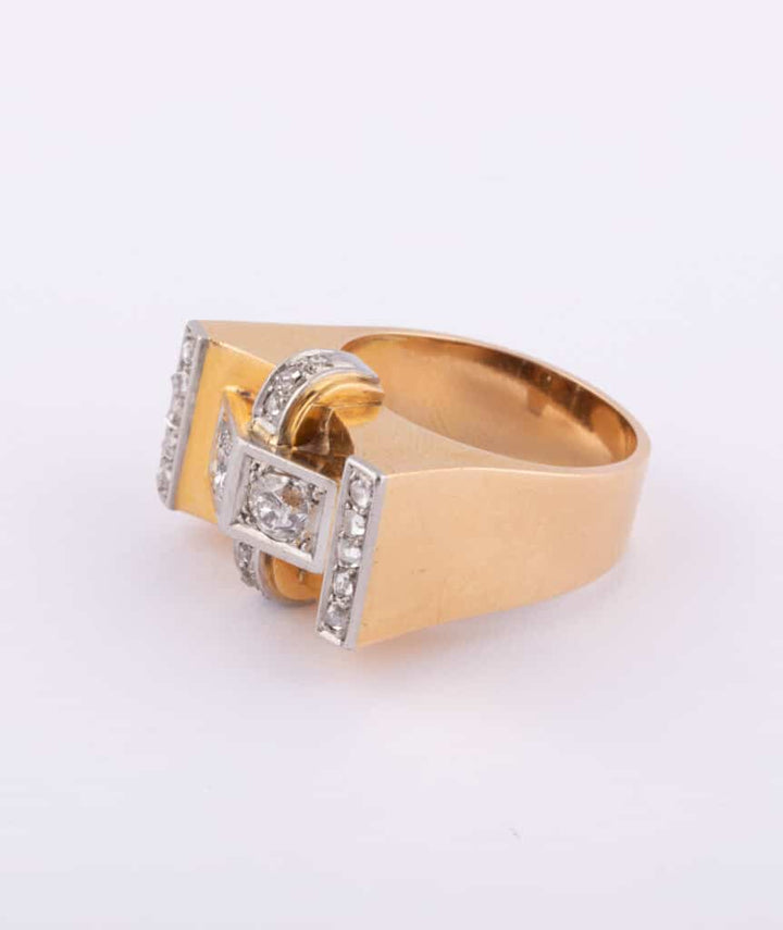 Caillou Paris Bague tank diamants Arun gauche