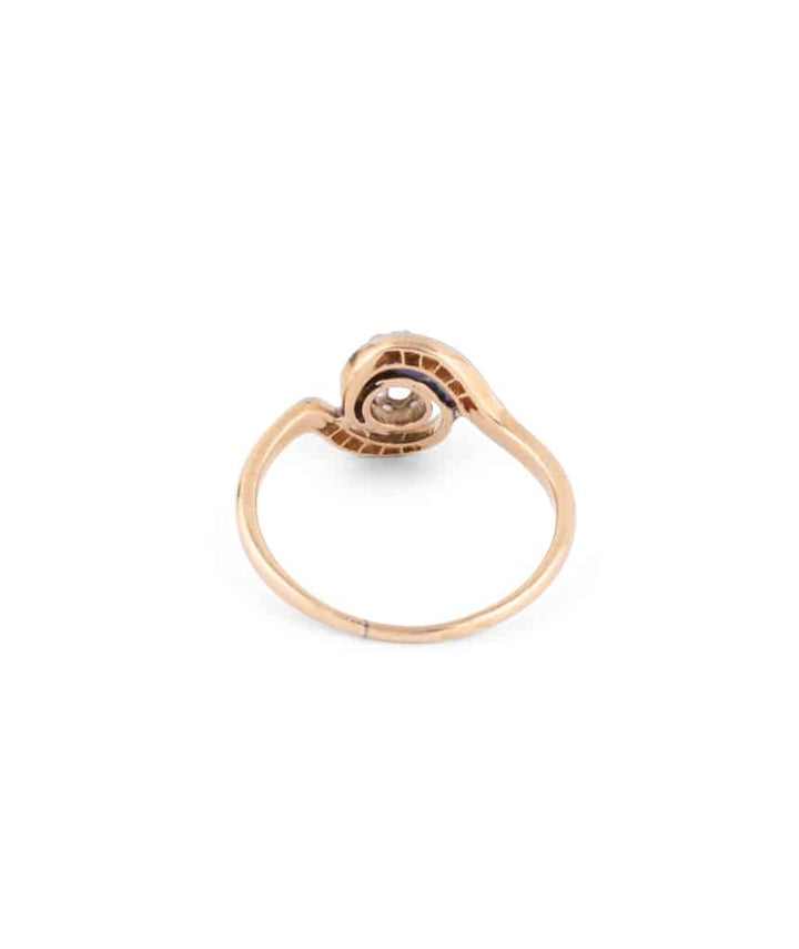 Caillou Paris Bague Tourbillon Ancienne Diamant Bertil Dos