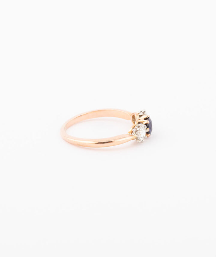 Caillou Paris Bague Trilogie Ancienne Saphir %22espen%22 Profil Droit