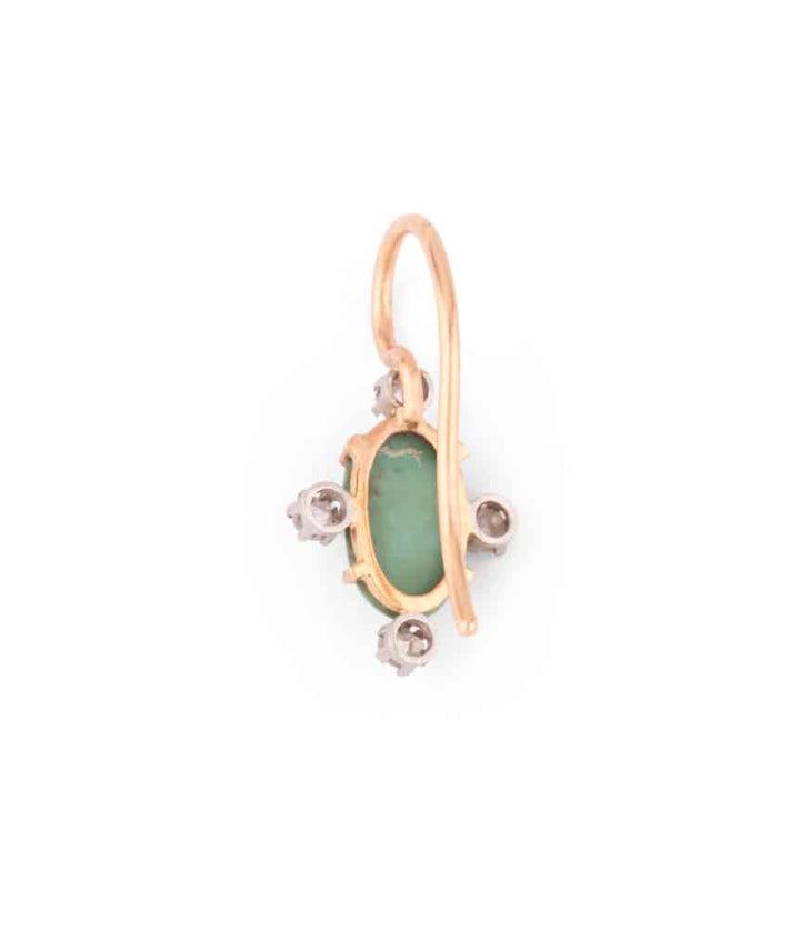Caillou Paris Boucle D Oreille Unique Turquoise Et Diamants romea Dos