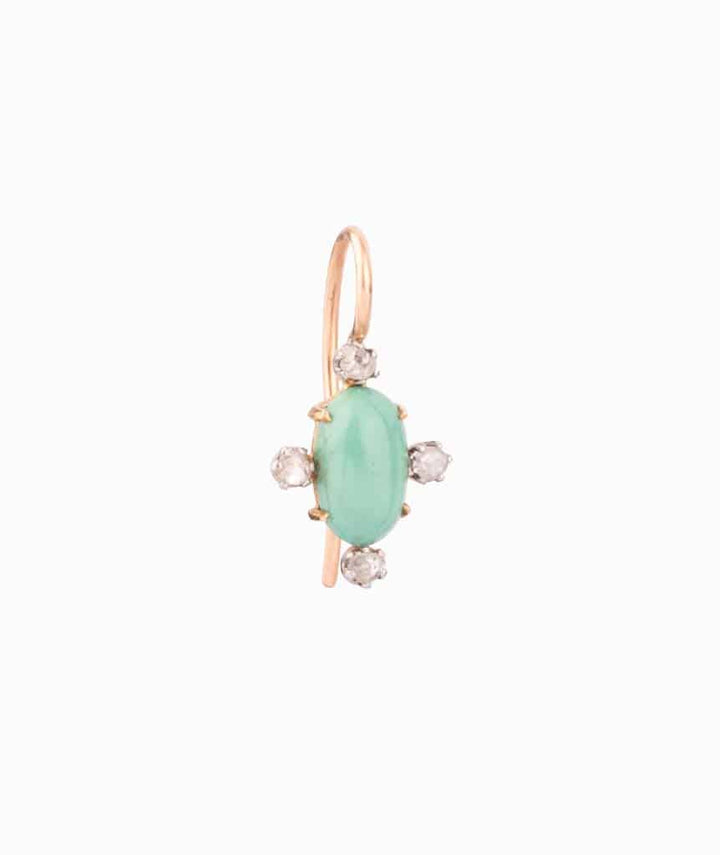 Caillou Paris Boucle D Oreille Unique Turquoise Et Diamants romea Droite