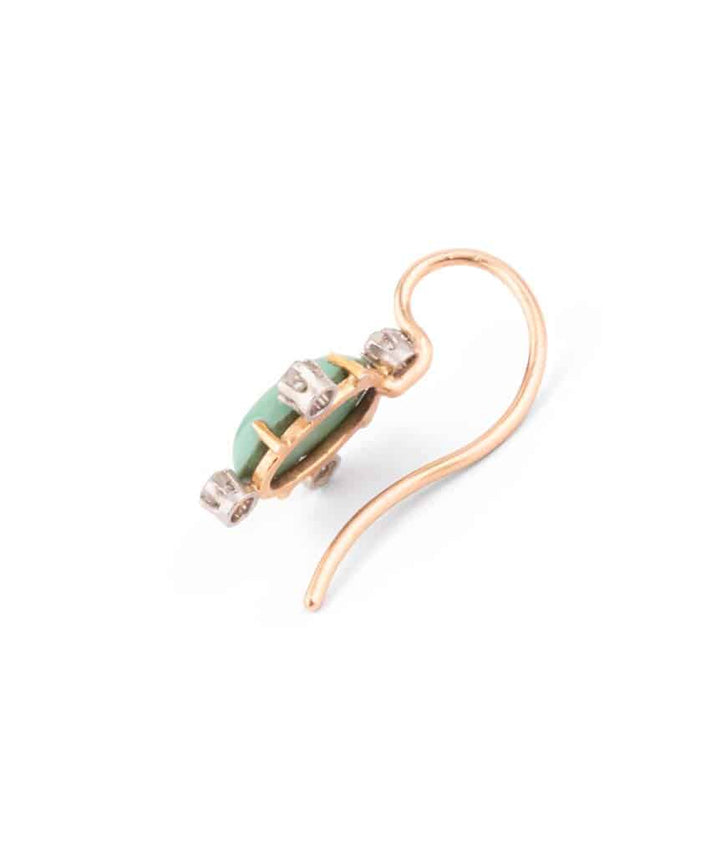 Caillou Paris Boucle D Oreille Unique Turquoise Et Diamants romea Ouverture