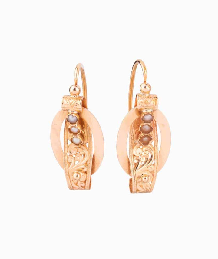 Caillou Paris Boucles D Oreilles Napoleon Iii Or Et Perles Kaoura