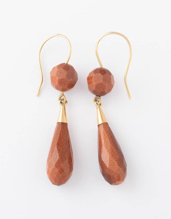 Boucles d oreilles anciennes en verre Maru - Caillou Paris