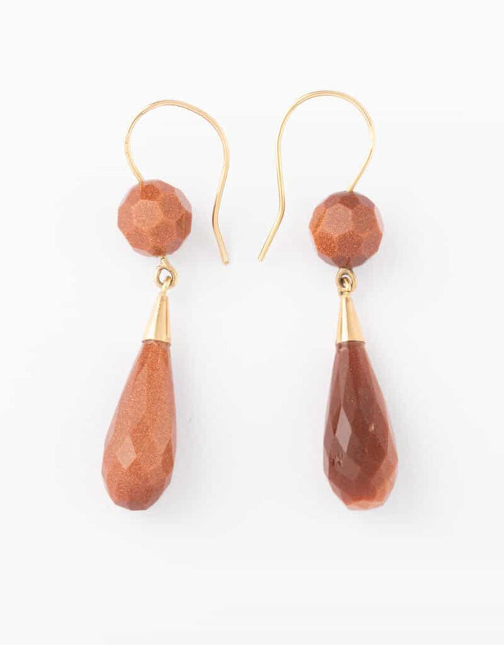 Boucles d'oreilles Napoléon III en or et verre Maru - Caillou Paris