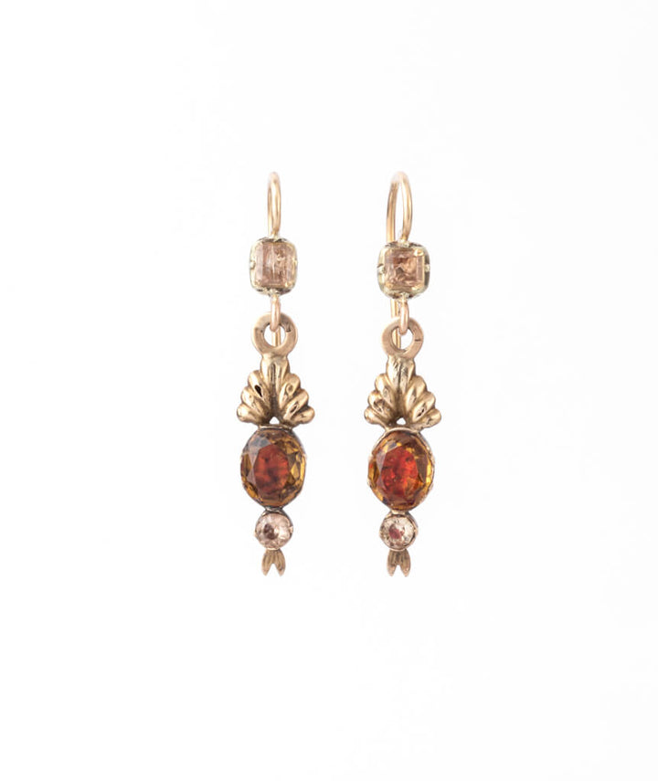 Caillou Paris - Boucles d'oreilles anciennes citrines Arpina