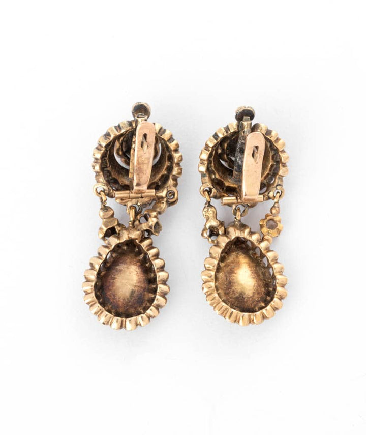 Caillou Paris - Boucles d'oreilles anciennes diamants Mahea dos