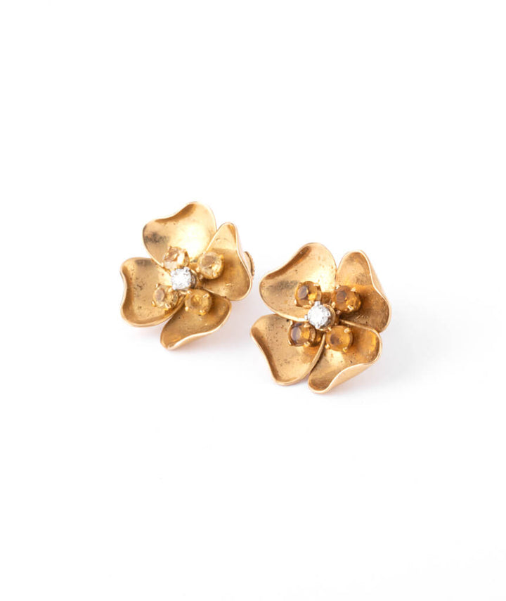 Boucles d'oreilles anciennes fleurs Asteria cote