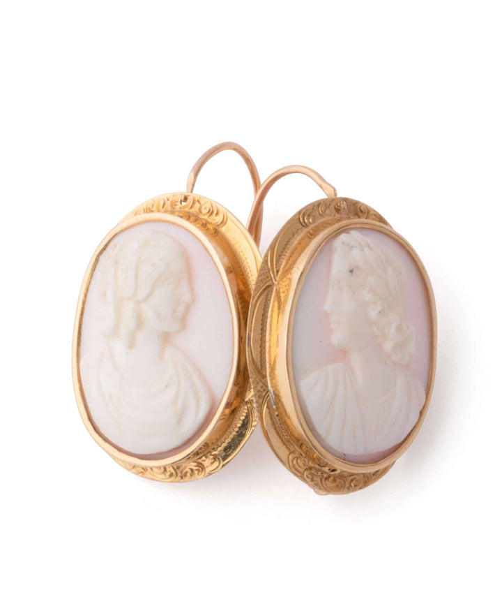 Caillou Paris Boucles Oreilles Anciennes Camee Corail Duy Detail