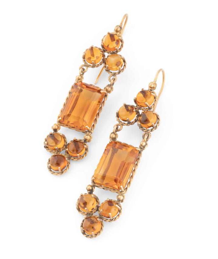 Caillou Paris Boucles Oreilles Anciennes Citrines Sanzi Droite