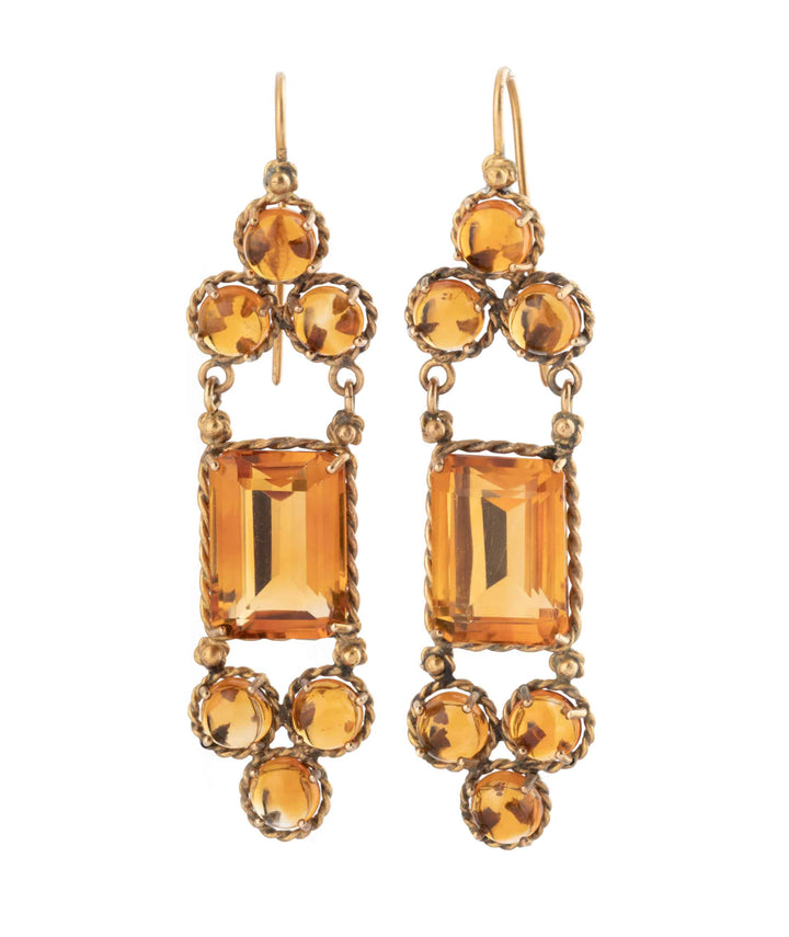 Caillou Paris Boucles Oreilles Anciennes Citrines Sanzi