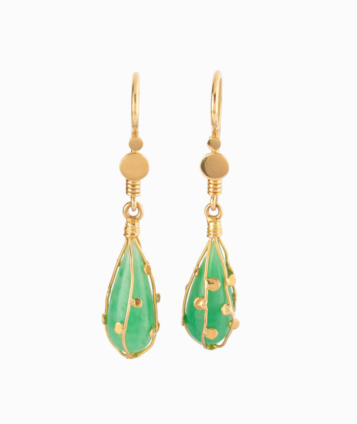 Pendants d'oreilles anciens jade Bakar