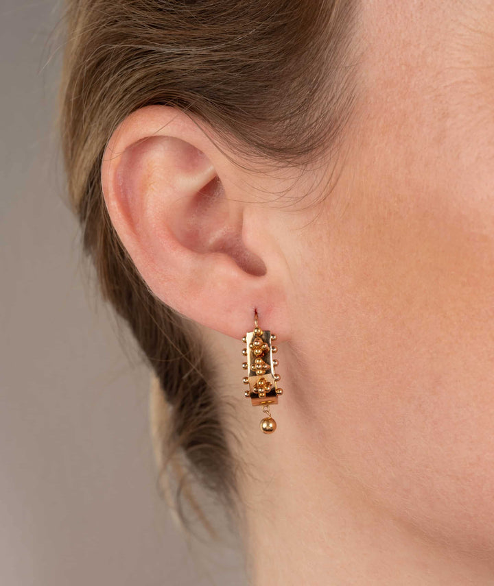Caillou Paris Boucles Oreilles Anciennes Perles Or Jaye Porter