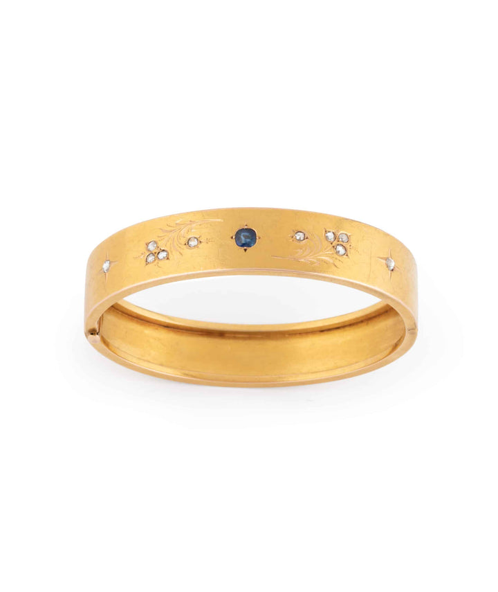 Caillou Paris Bracelet Napoleon Iii Saphir Et Diamants Lynah Face