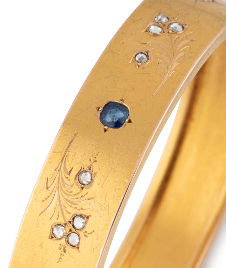 Caillou Paris Bracelet Napoleon Iii Saphir Et Diamants Lynah Gros Plan 2