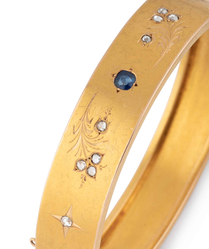 Caillou Paris Bracelet Napoleon Iii Saphir Et Diamants Lynah Gros Plan