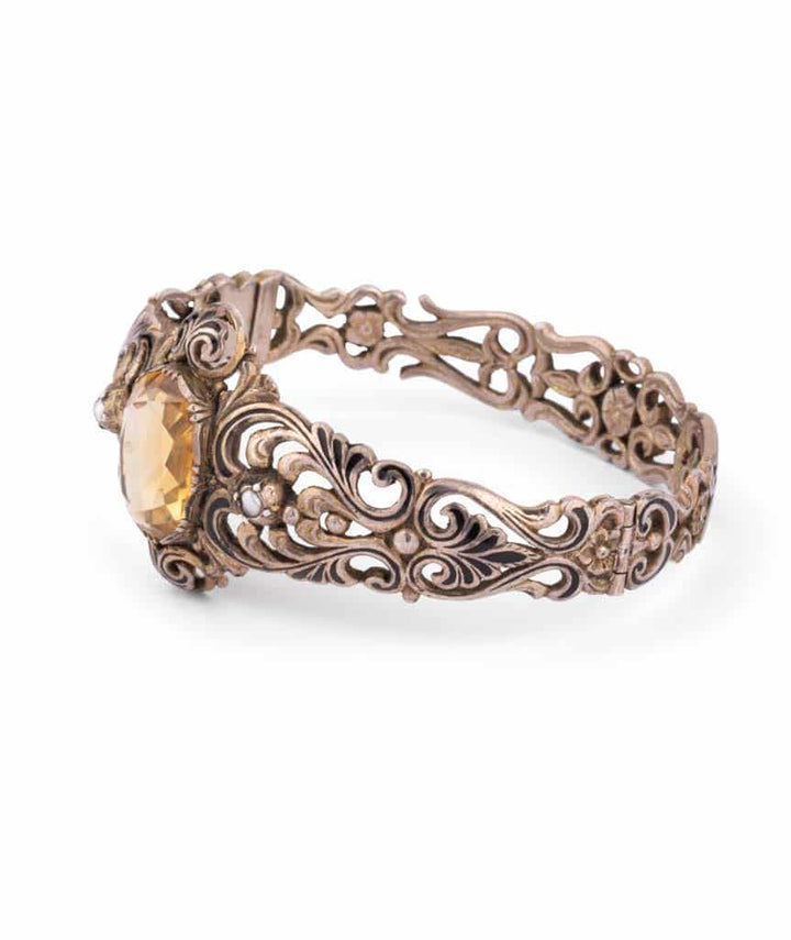 Caillou Paris Bracelet Ancien Citrine Et Perles Kala Gauche