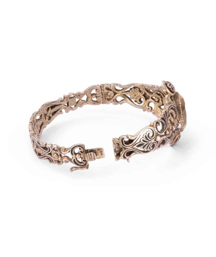 Caillou Paris Bracelet Ancien Citrine Et Perles Kala Ouvert