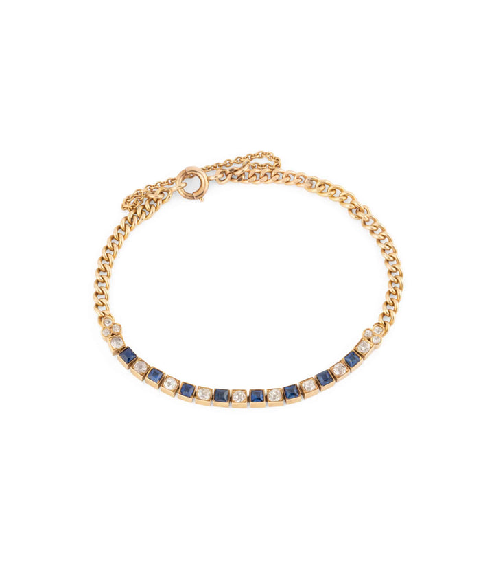 Caillou Paris Bracelet Ancien Diamants Et Saphirs Menou Droite