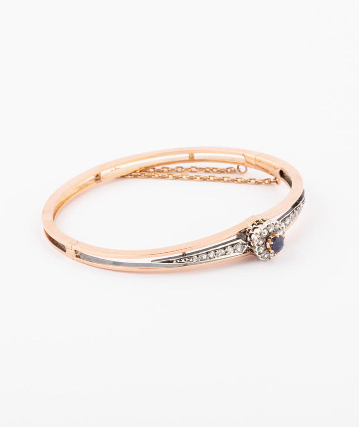 Caillou Paris Bracelet Ancien Floral Saphir %22tanuka%22 Droite