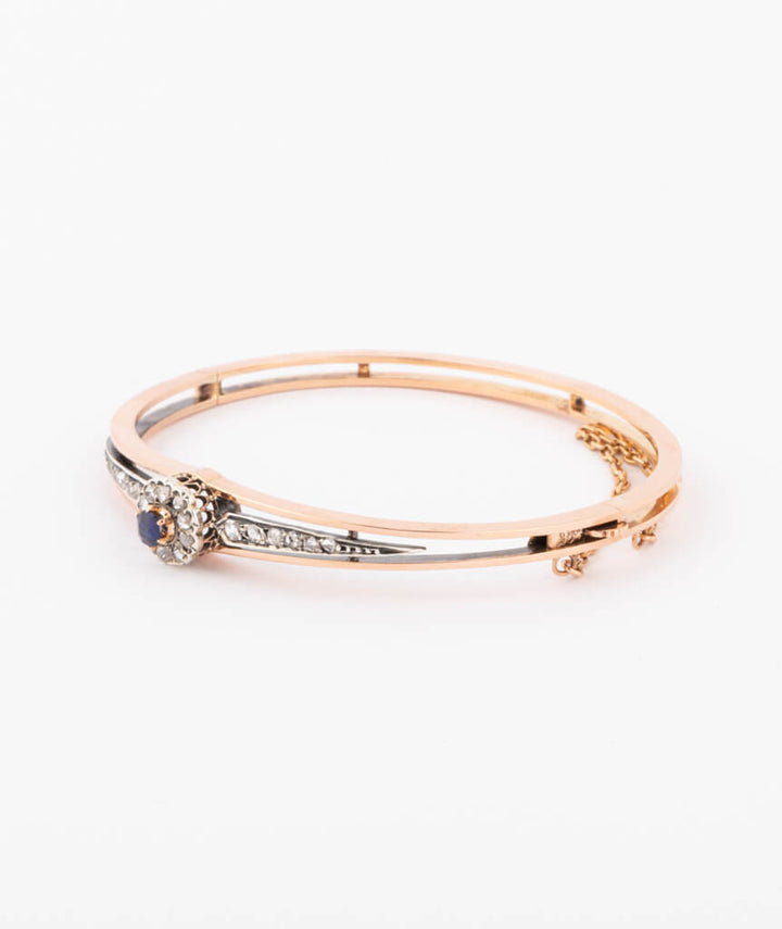 Caillou Paris Bracelet Ancien Floral Saphir %22tanuka%22 Gauche