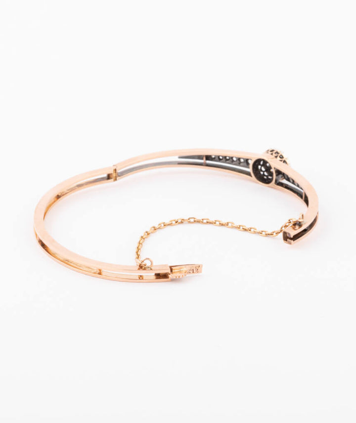 Caillou Paris Bracelet Ancien Floral Saphir %22tanuka%22 Ouvert