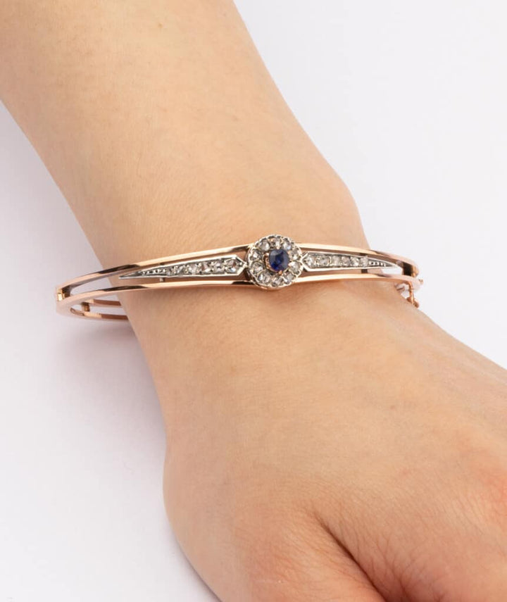 Caillou Paris Bracelet Ancien Floral Saphir %22tanuka%22 Porte