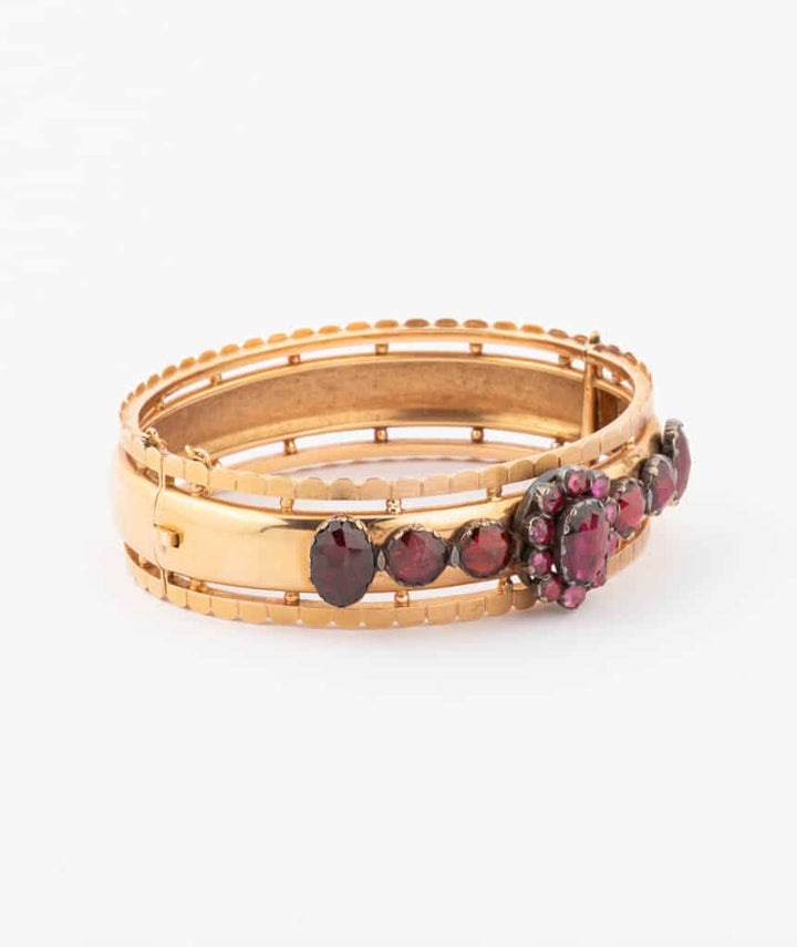 Caillou Paris Bracelet Ancien Grenat %22nuna%22 Droite