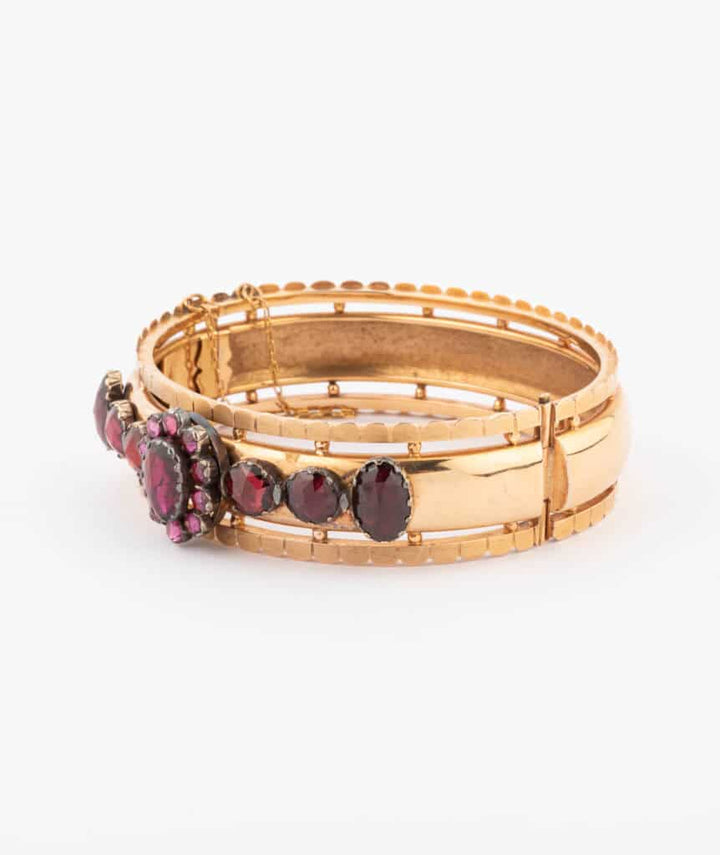 Caillou Paris Bracelet Ancien Grenat %22nuna%22 Gauche