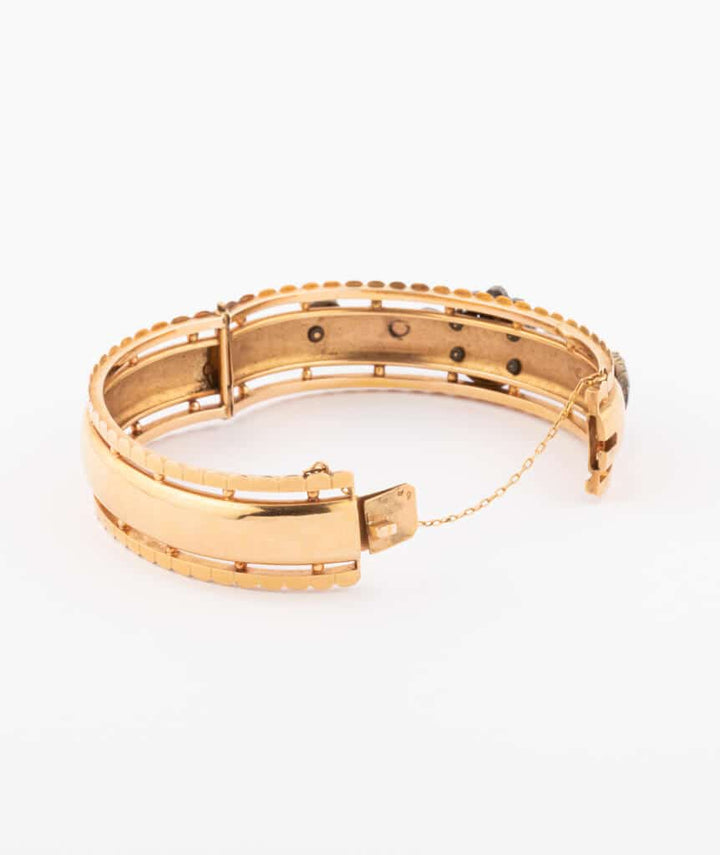 Caillou Paris Bracelet Ancien Grenat %22nuna%22 Ouvert